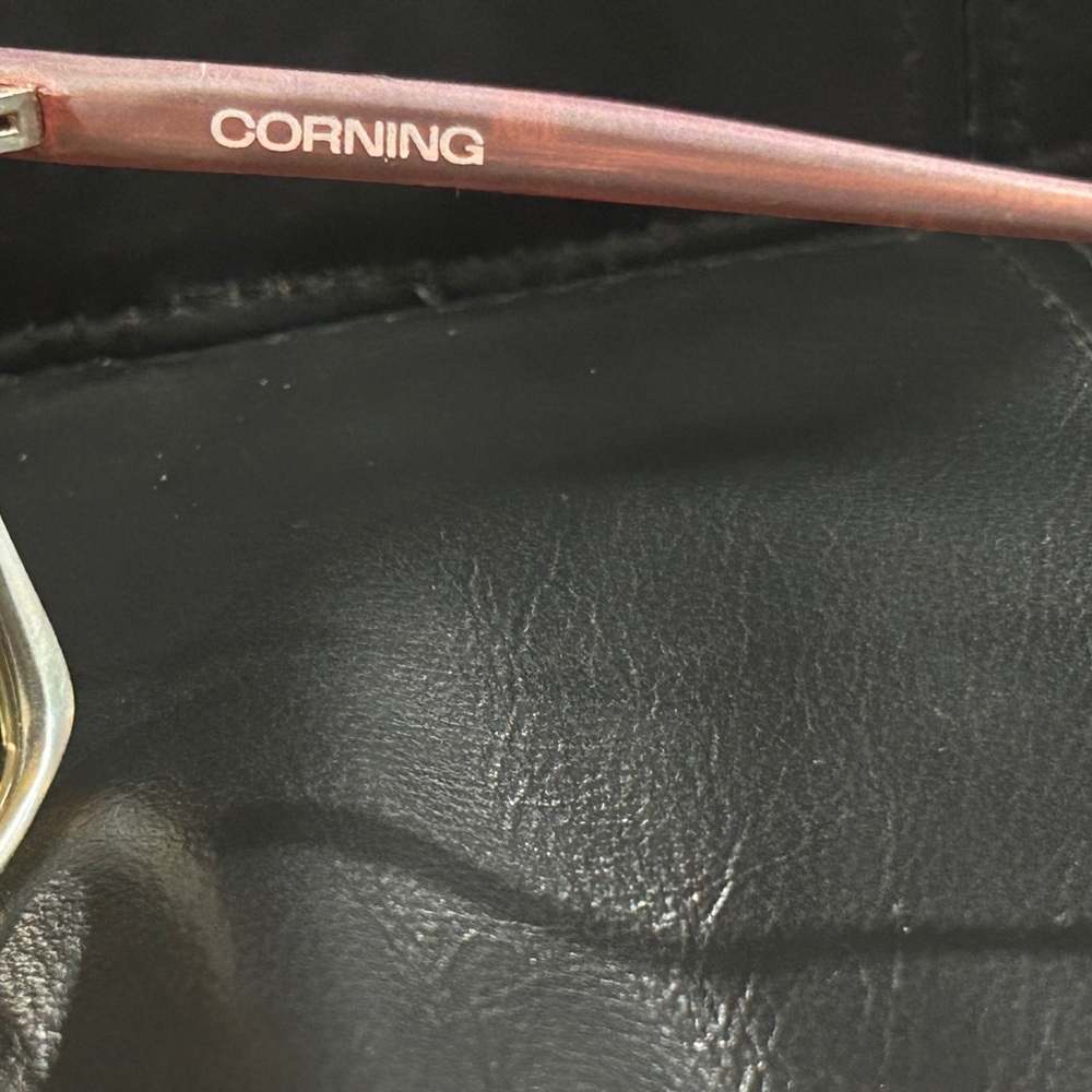 Corning Vintage oversized dark orange and beige Stylish Sunglasses - Picture 5 of 10